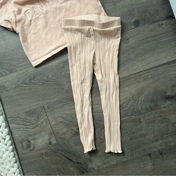 H&M Pink Coral Peach Pantone T-Shirt and Leggings Set 3T - Picture 6 of 8